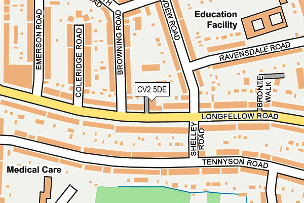 CV2 5DE map - OS OpenMap – Local (Ordnance Survey)