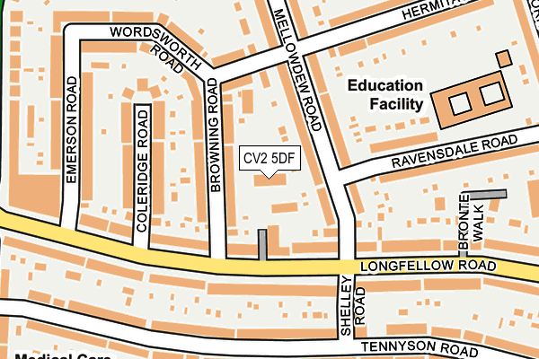 CV2 5DF map - OS OpenMap – Local (Ordnance Survey)