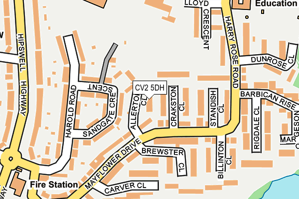 CV2 5DH map - OS OpenMap – Local (Ordnance Survey)