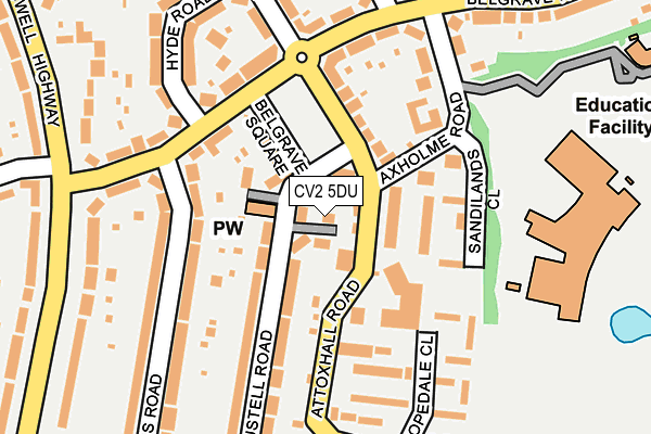 CV2 5DU map - OS OpenMap – Local (Ordnance Survey)