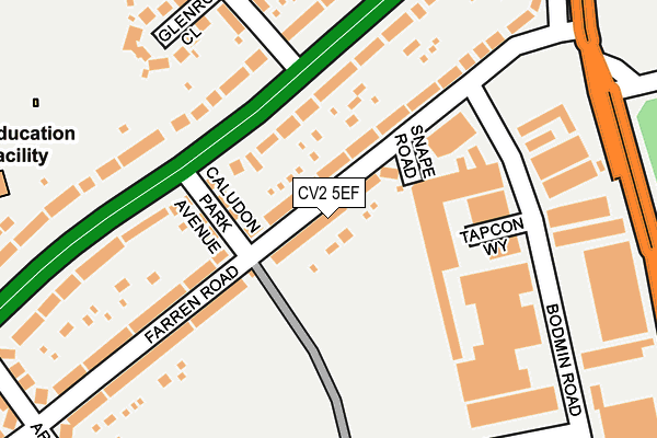 CV2 5EF map - OS OpenMap – Local (Ordnance Survey)