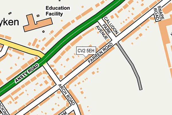 CV2 5EH map - OS OpenMap – Local (Ordnance Survey)