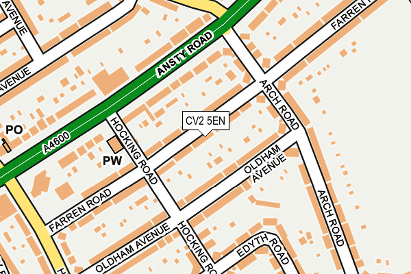 CV2 5EN map - OS OpenMap – Local (Ordnance Survey)