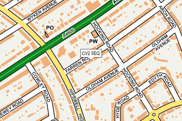 CV2 5EQ map - OS OpenMap – Local (Ordnance Survey)