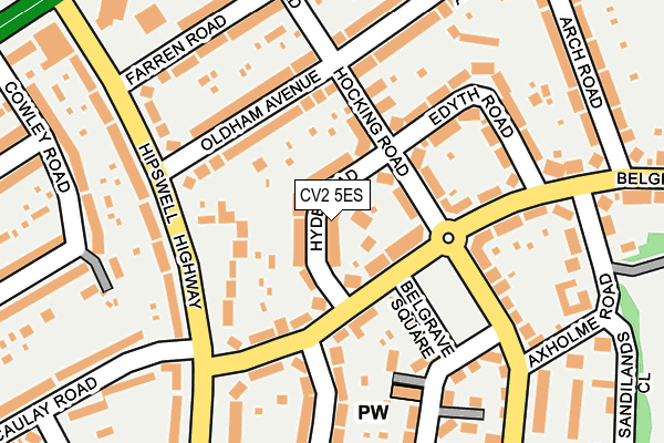 CV2 5ES map - OS OpenMap – Local (Ordnance Survey)