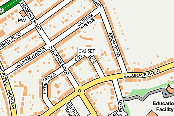CV2 5ET map - OS OpenMap – Local (Ordnance Survey)