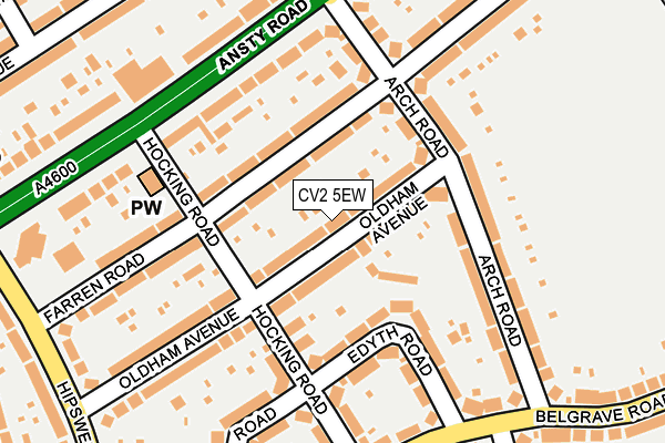 CV2 5EW map - OS OpenMap – Local (Ordnance Survey)