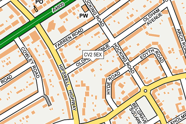 CV2 5EX map - OS OpenMap – Local (Ordnance Survey)