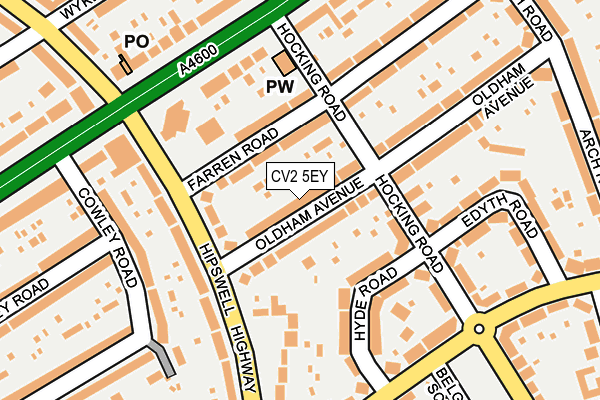 CV2 5EY map - OS OpenMap – Local (Ordnance Survey)