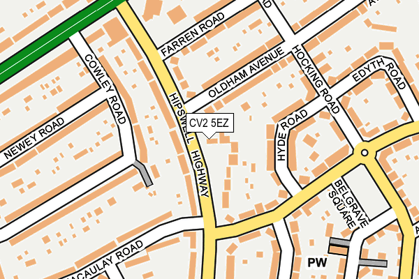 CV2 5EZ map - OS OpenMap – Local (Ordnance Survey)