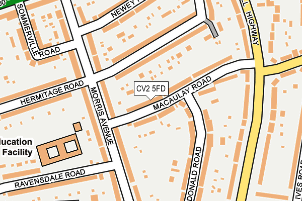 CV2 5FD map - OS OpenMap – Local (Ordnance Survey)