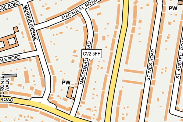 CV2 5FF map - OS OpenMap – Local (Ordnance Survey)