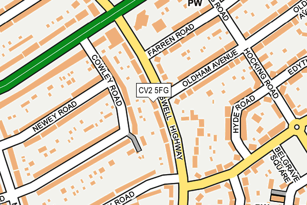 CV2 5FG map - OS OpenMap – Local (Ordnance Survey)