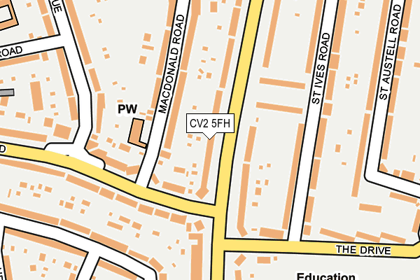 CV2 5FH map - OS OpenMap – Local (Ordnance Survey)