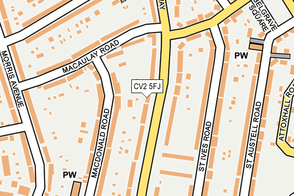 CV2 5FJ map - OS OpenMap – Local (Ordnance Survey)