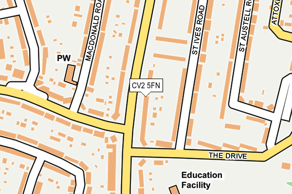 CV2 5FN map - OS OpenMap – Local (Ordnance Survey)