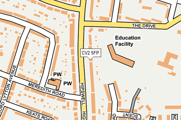 CV2 5FP map - OS OpenMap – Local (Ordnance Survey)