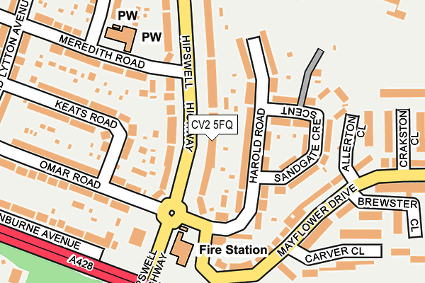 CV2 5FQ map - OS OpenMap – Local (Ordnance Survey)