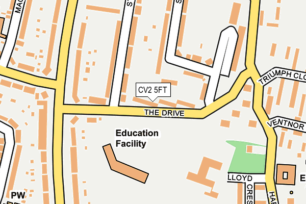 CV2 5FT map - OS OpenMap – Local (Ordnance Survey)