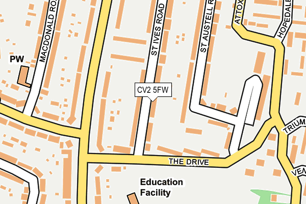 CV2 5FW map - OS OpenMap – Local (Ordnance Survey)