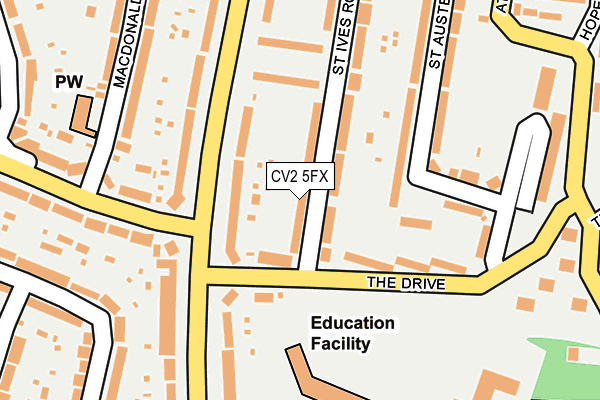 CV2 5FX map - OS OpenMap – Local (Ordnance Survey)