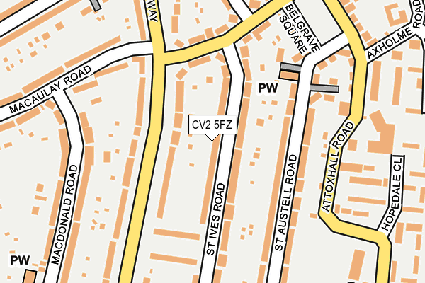 CV2 5FZ map - OS OpenMap – Local (Ordnance Survey)