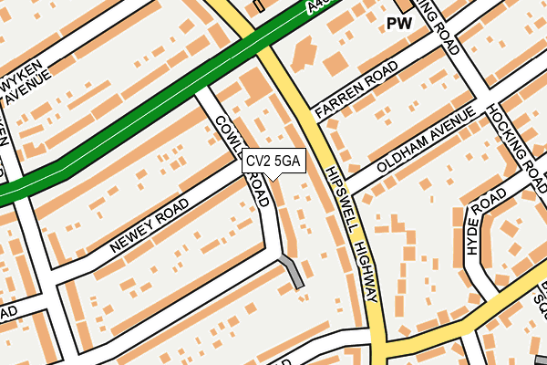 CV2 5GA map - OS OpenMap – Local (Ordnance Survey)