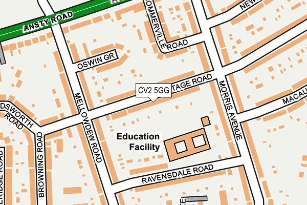 CV2 5GG map - OS OpenMap – Local (Ordnance Survey)