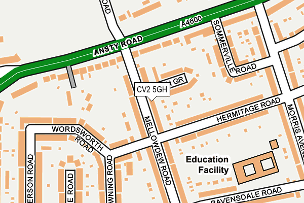 CV2 5GH map - OS OpenMap – Local (Ordnance Survey)