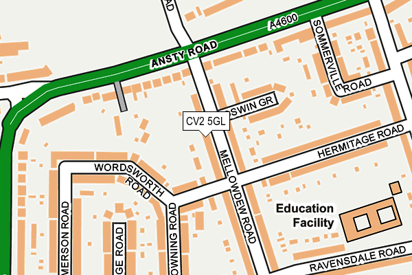 CV2 5GL map - OS OpenMap – Local (Ordnance Survey)