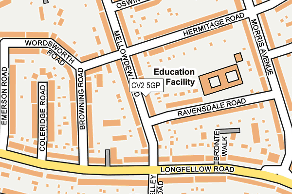 CV2 5GP map - OS OpenMap – Local (Ordnance Survey)