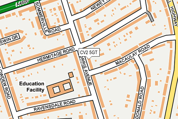 CV2 5GT map - OS OpenMap – Local (Ordnance Survey)