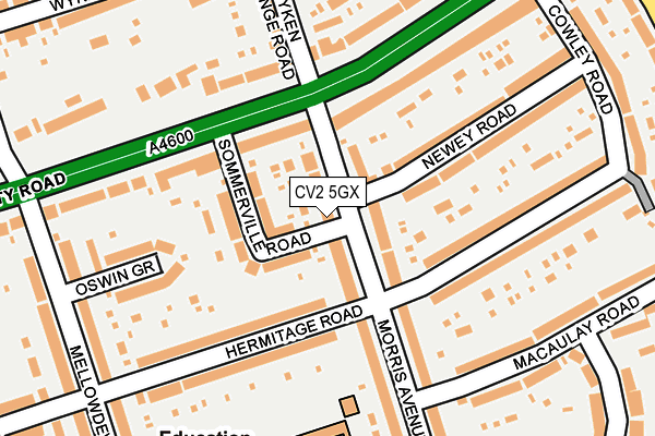 CV2 5GX map - OS OpenMap – Local (Ordnance Survey)