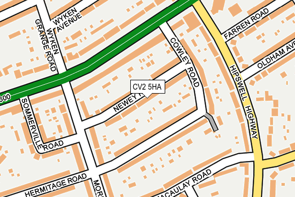 CV2 5HA map - OS OpenMap – Local (Ordnance Survey)