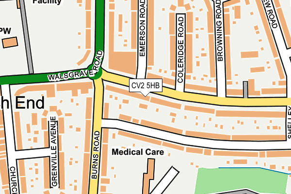 CV2 5HB map - OS OpenMap – Local (Ordnance Survey)