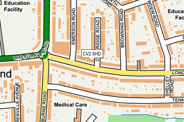 CV2 5HD map - OS OpenMap – Local (Ordnance Survey)