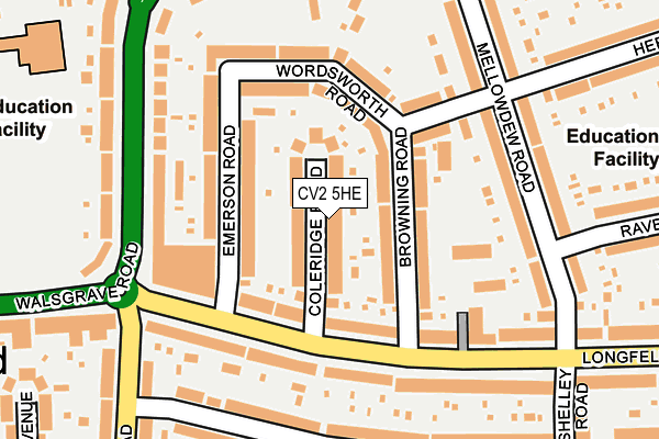 CV2 5HE map - OS OpenMap – Local (Ordnance Survey)