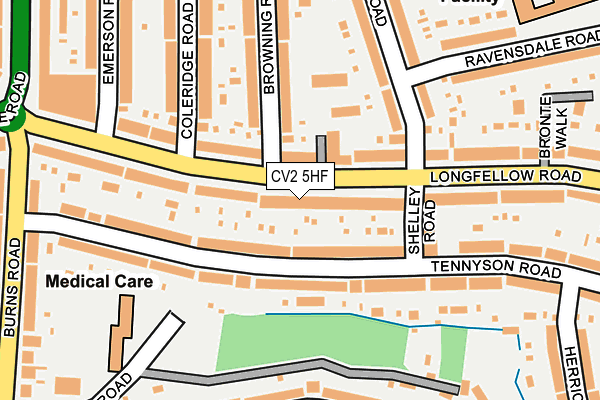 CV2 5HF map - OS OpenMap – Local (Ordnance Survey)