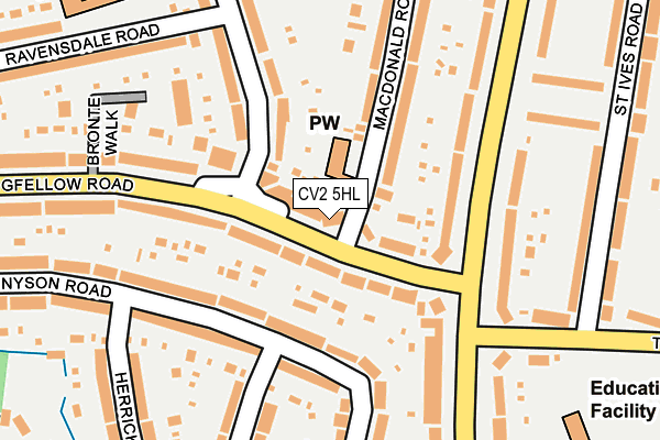 CV2 5HL map - OS OpenMap – Local (Ordnance Survey)