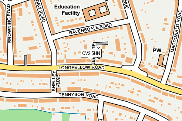 CV2 5HN map - OS OpenMap – Local (Ordnance Survey)