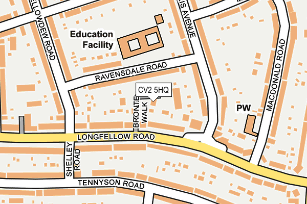 CV2 5HQ map - OS OpenMap – Local (Ordnance Survey)