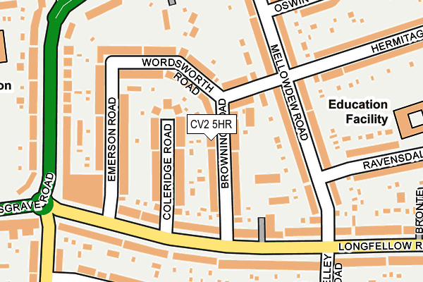 CV2 5HR map - OS OpenMap – Local (Ordnance Survey)