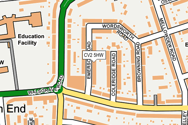 CV2 5HW map - OS OpenMap – Local (Ordnance Survey)