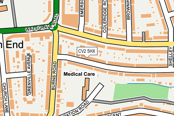 CV2 5HX map - OS OpenMap – Local (Ordnance Survey)