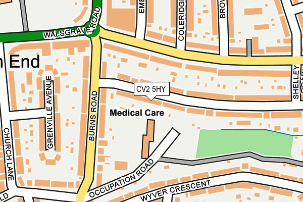 CV2 5HY map - OS OpenMap – Local (Ordnance Survey)