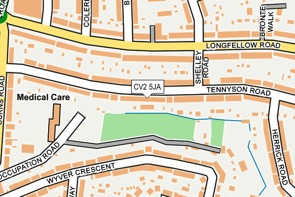 CV2 5JA map - OS OpenMap – Local (Ordnance Survey)