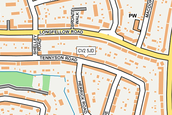 CV2 5JD map - OS OpenMap – Local (Ordnance Survey)