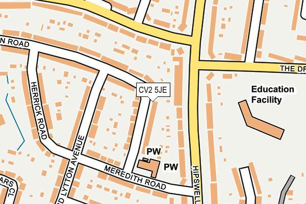 CV2 5JE map - OS OpenMap – Local (Ordnance Survey)