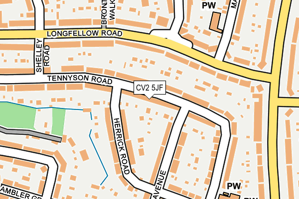 CV2 5JF map - OS OpenMap – Local (Ordnance Survey)