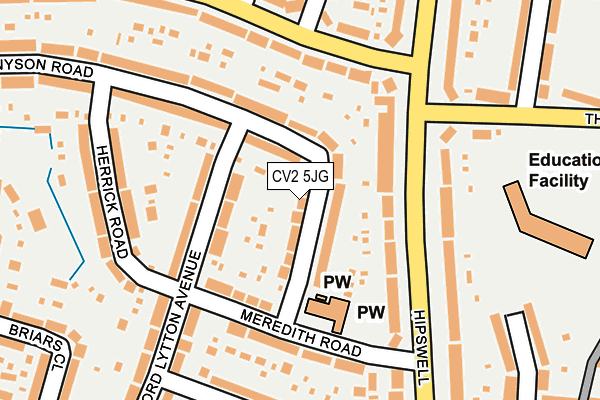 CV2 5JG map - OS OpenMap – Local (Ordnance Survey)